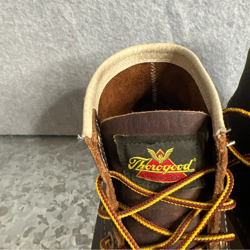 Thorogood American Heritage 6" Safety Toe Work Boot Max Wear Wedge Brown Leather - Picture 13 of 16